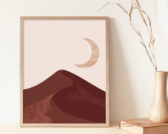 Abstract Landscape Wall Art Print Mountain Wall Art Boho Decor Abstract Art Print Instant Minimalist Print