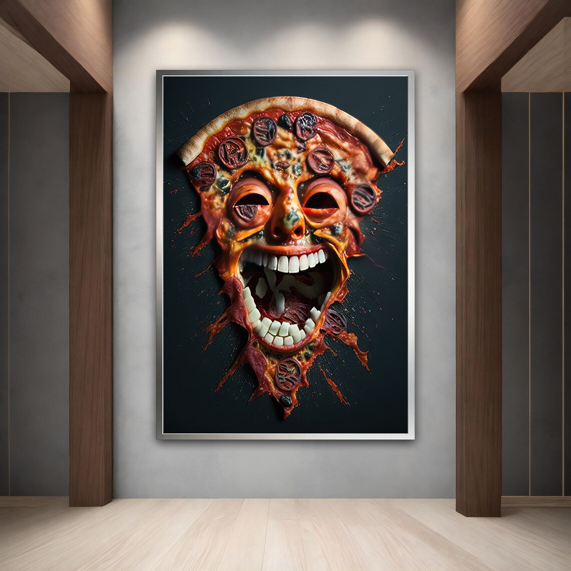 Pizza Face Graffiti Pop Art, Poster Print - Image 3