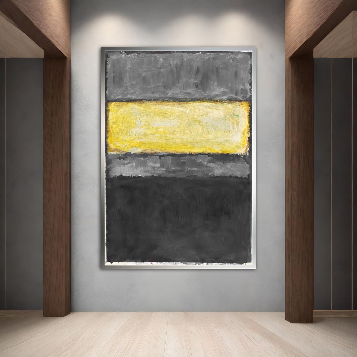 Rothko Style Yellow Grey Color Field Abstract Wall Art Poster - Image 3