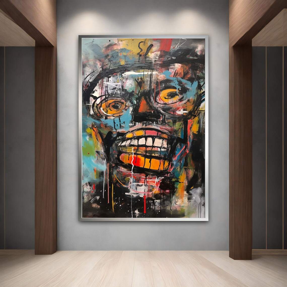 Skeleton Graffiti Pop Art, Colorful Skull Art Print - Image 4