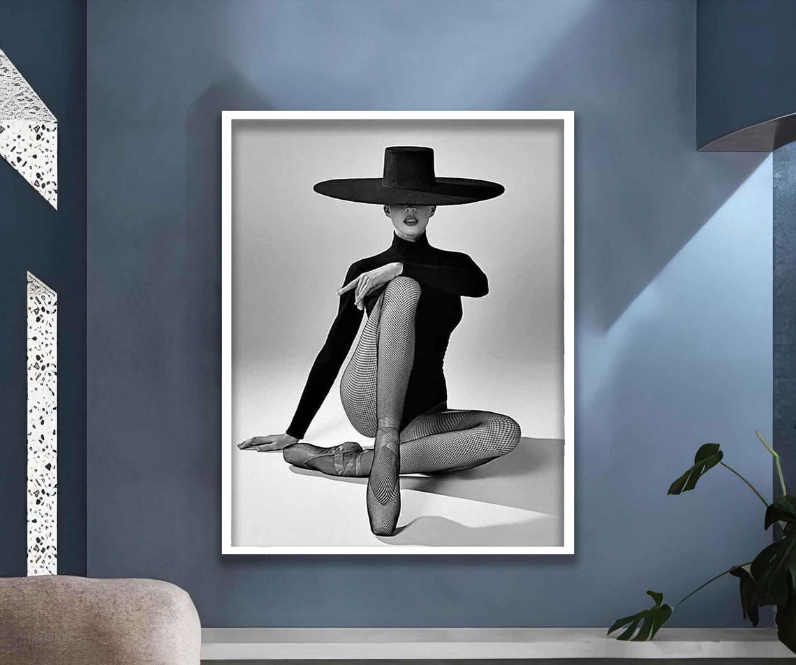 Sexy Ballerina In A Hat Ballerina With Hat Wall Art Ballerina With Hatt Wall Art Woman Art Modern Painting - Image 4
