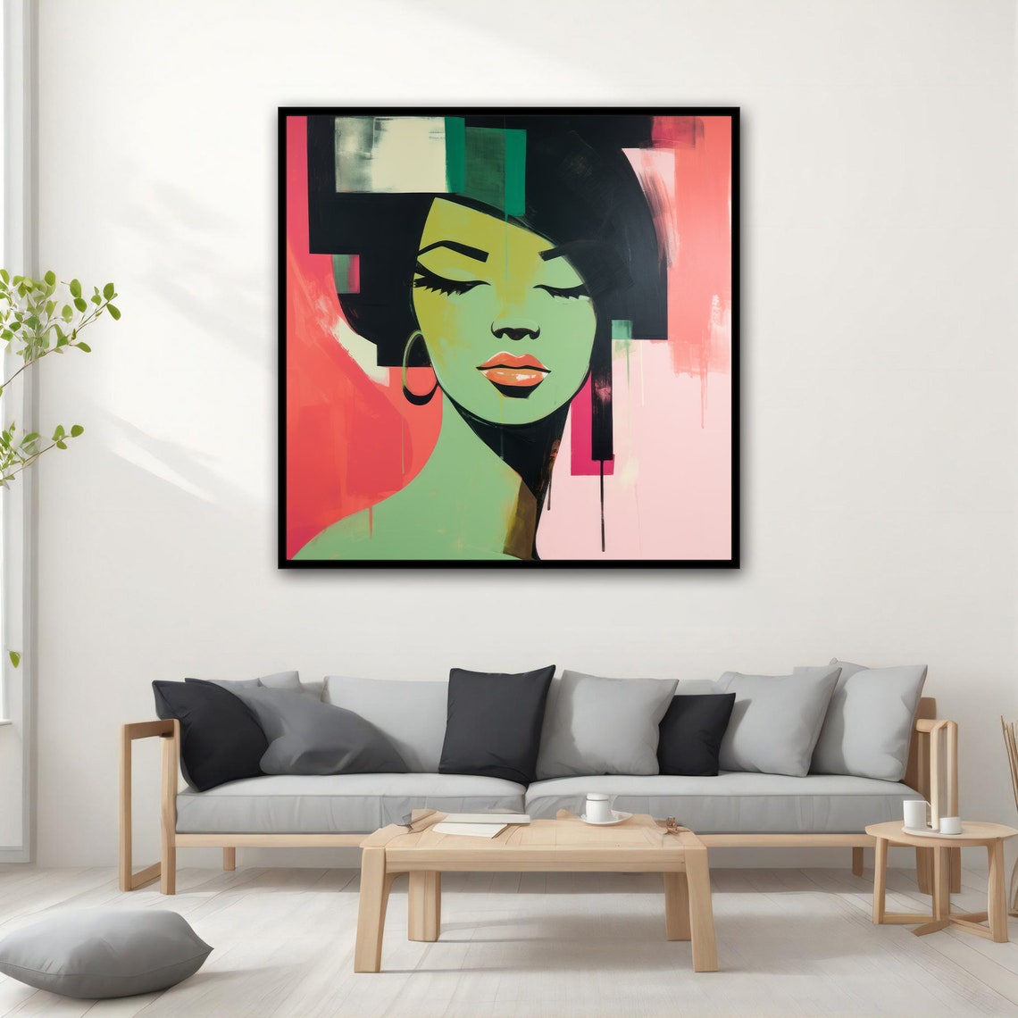 Colorful Woman Abstract Wall Art Colorful Modern Woman Print Colorful Woman Abstract Painting Feminine Woman Wall Decor - Image 3