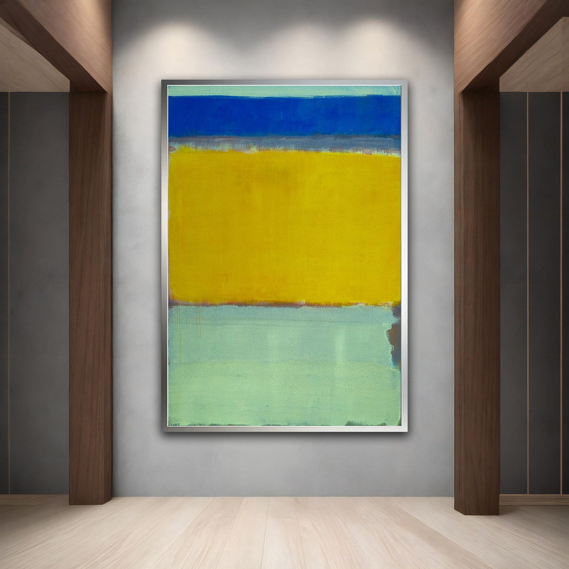Rothko Style Yellow Blue Green Color Field Abstract Wall Art Print - Image 3