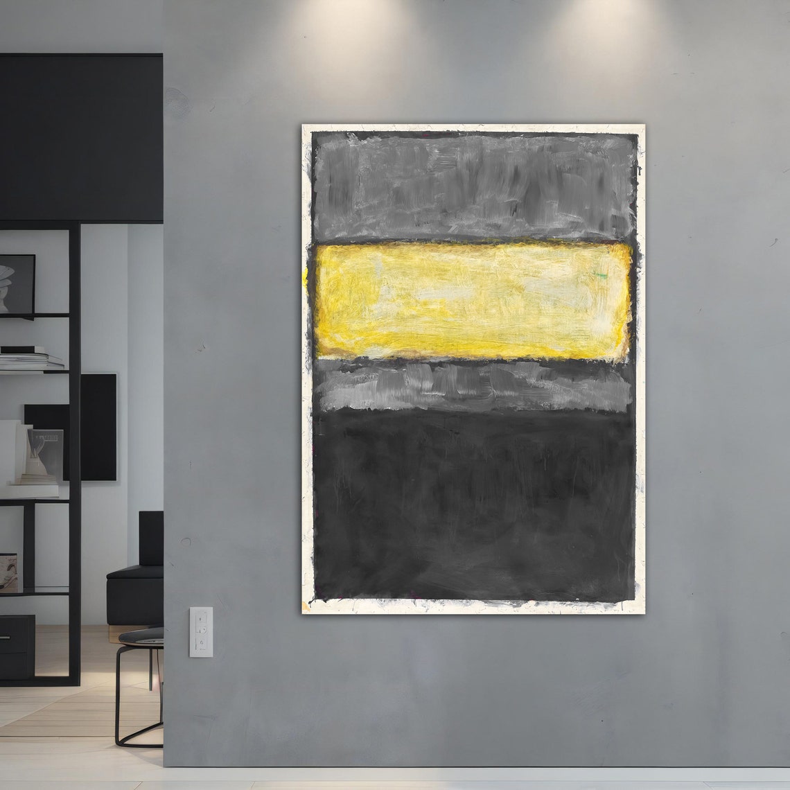 Rothko Style Yellow Grey Color Field Abstract Wall Art Poster - Image 5