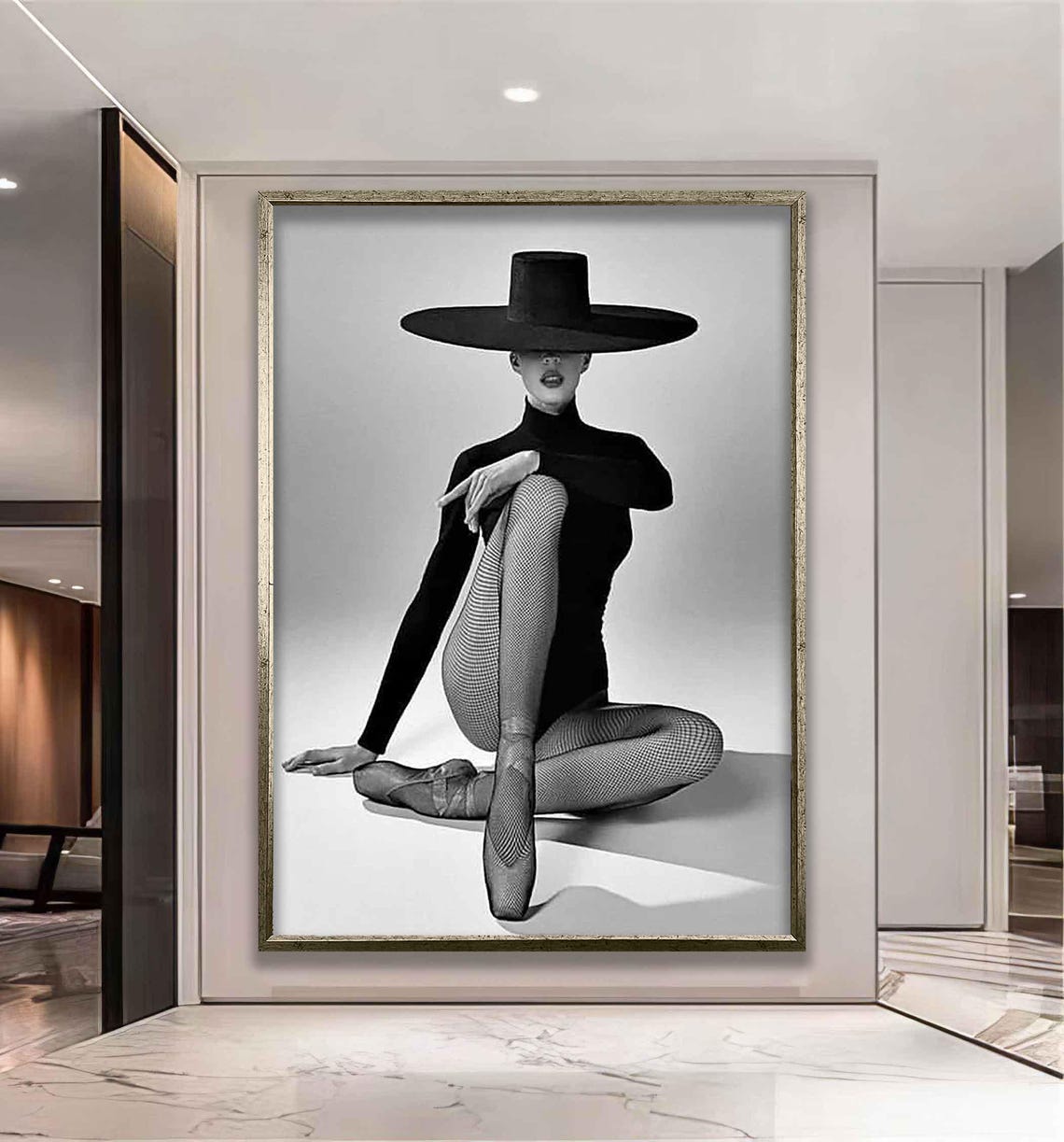 Sexy Ballerina In A Hat Ballerina With Hat Wall Art Ballerina With Hatt Wall Art Woman Art Modern Painting - Image 3