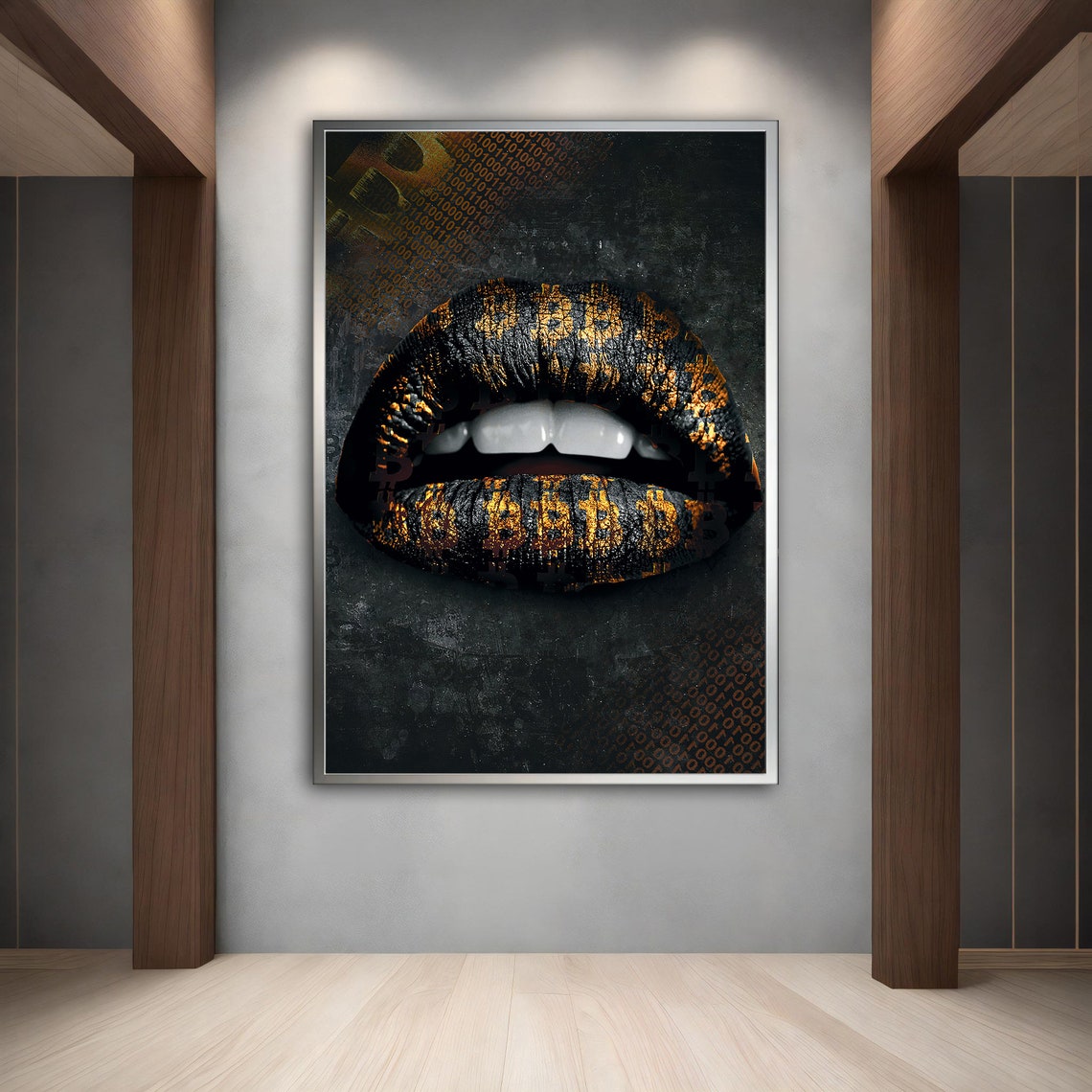 Bitcoin Lips Graffiti Pop Art Poster - Image 3