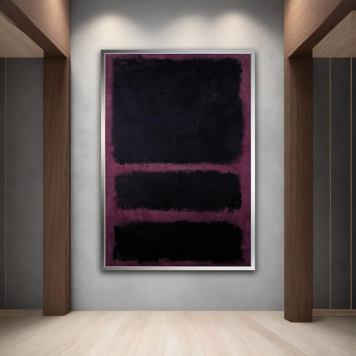 Rothko Style Black Mauve Dark Color Field Abstract Wall Art Print - Image 2