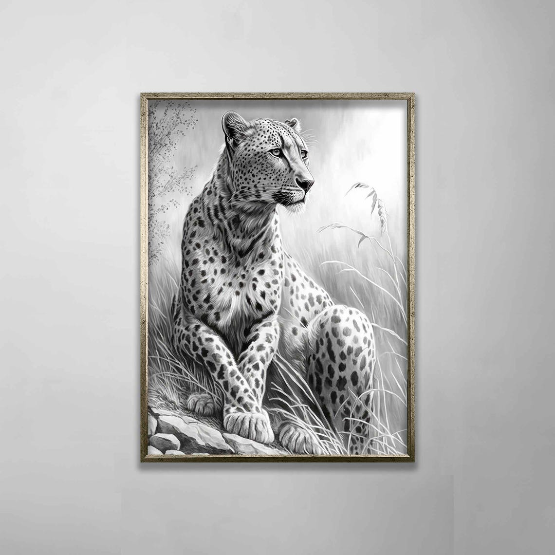 Black And White Leopard Poster Print