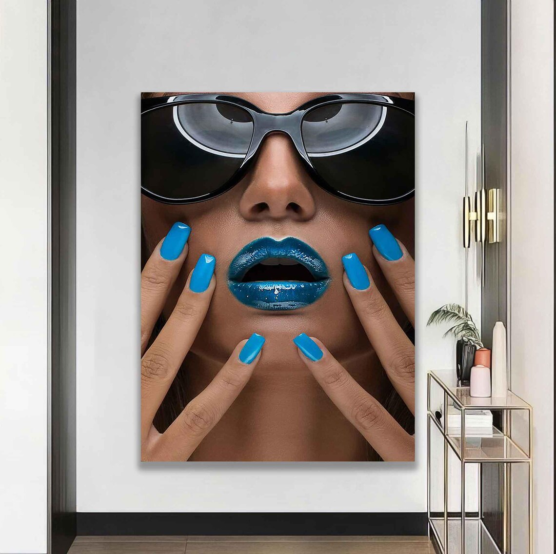 Woman Modern Woman Wall Art Beauty Center Wall Art Make Up Nail Art Print Woman Painting