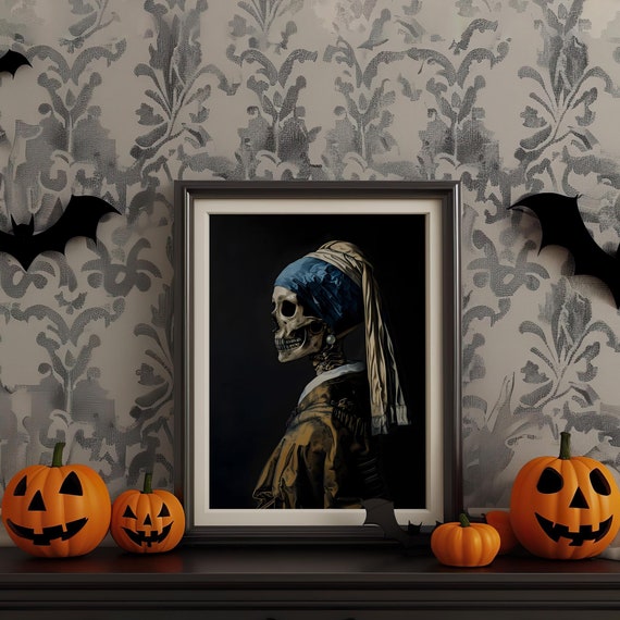 Halloween Vintage Wall Art Dark Academia Decoration Print Retro Decor Trendy Apartment Moody Poster Instant