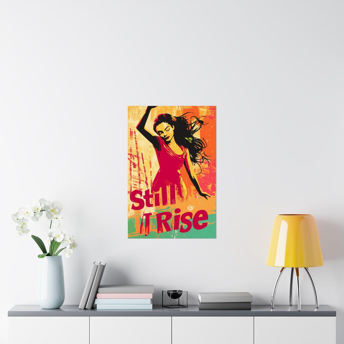 Still I Rise Dancing Woman Orange Pop Art Empowerment Poster - Image 2