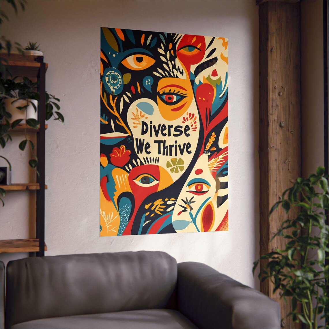Diverse We Thrive Poster, Home Office Dorm Decor - Image 2