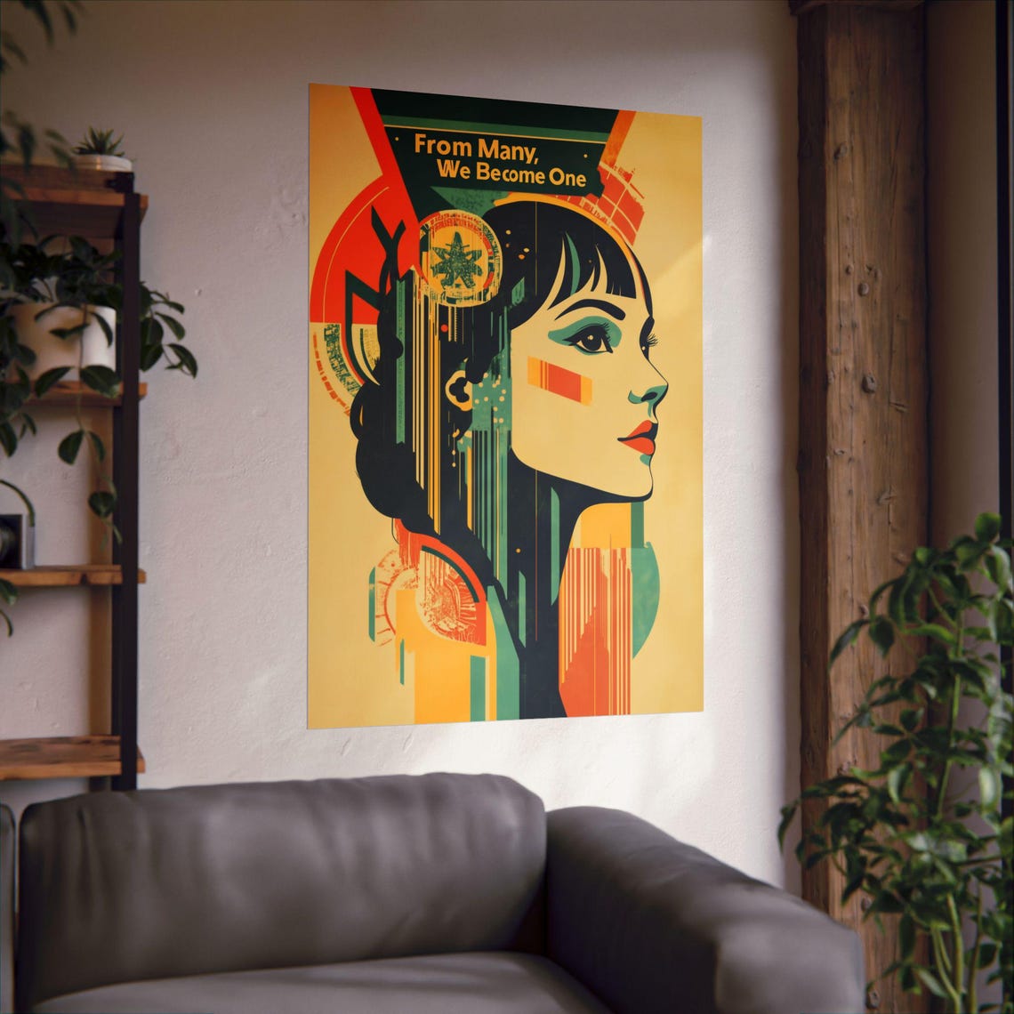 From Many We Become One Art Deco Retro Bold Woman Unity Poster - Image 2