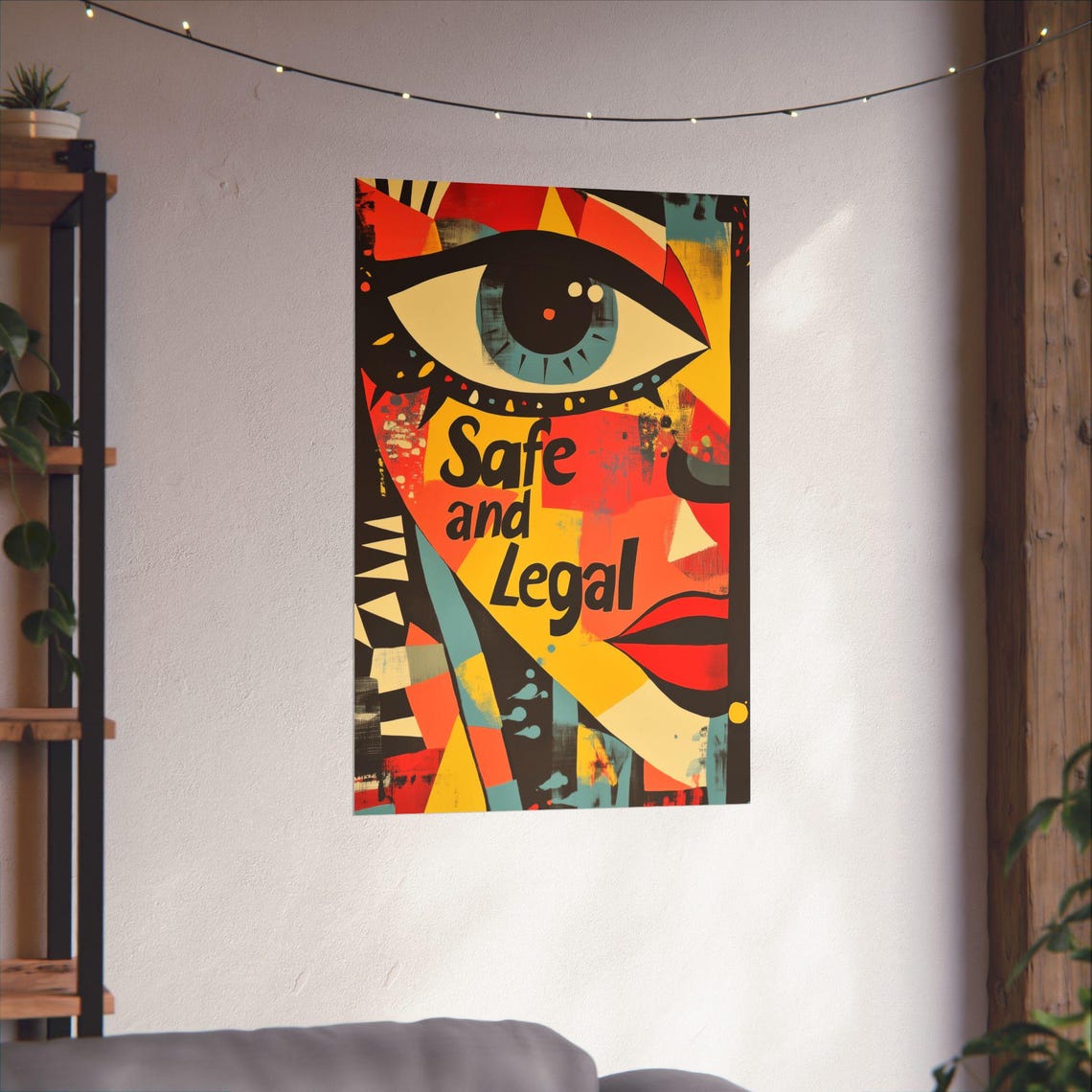Safe and Legal Cubist Big Eye Abstract Protest Statement Poster - Image 3