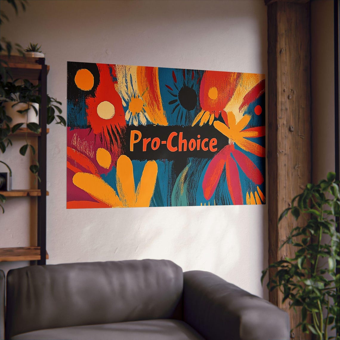 Pro Choice Abstract Floral Burst Vivid Bold Statement Poster - Image 2