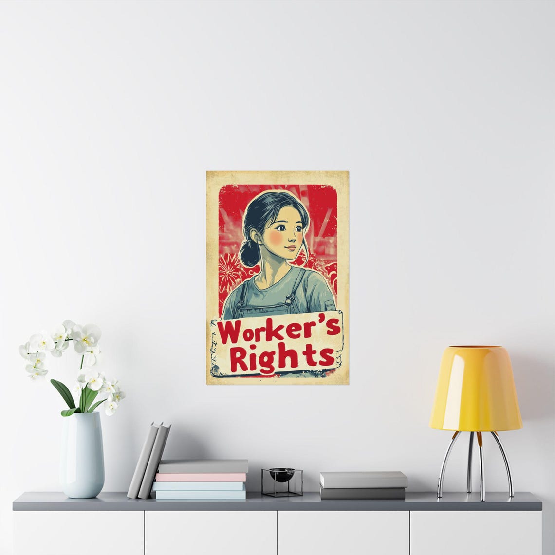Workers Rights Vintage Propaganda Labor Statement Poster Art - Image 2