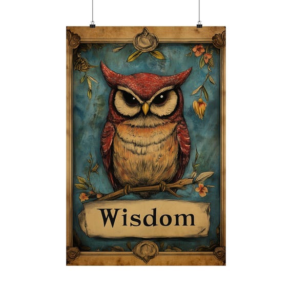 Wisdom Owl Poster Wall Art Retro Style Poster Support Education And Lifetime Of Learning Poster For Home Office Library Classroom Dorm Decor