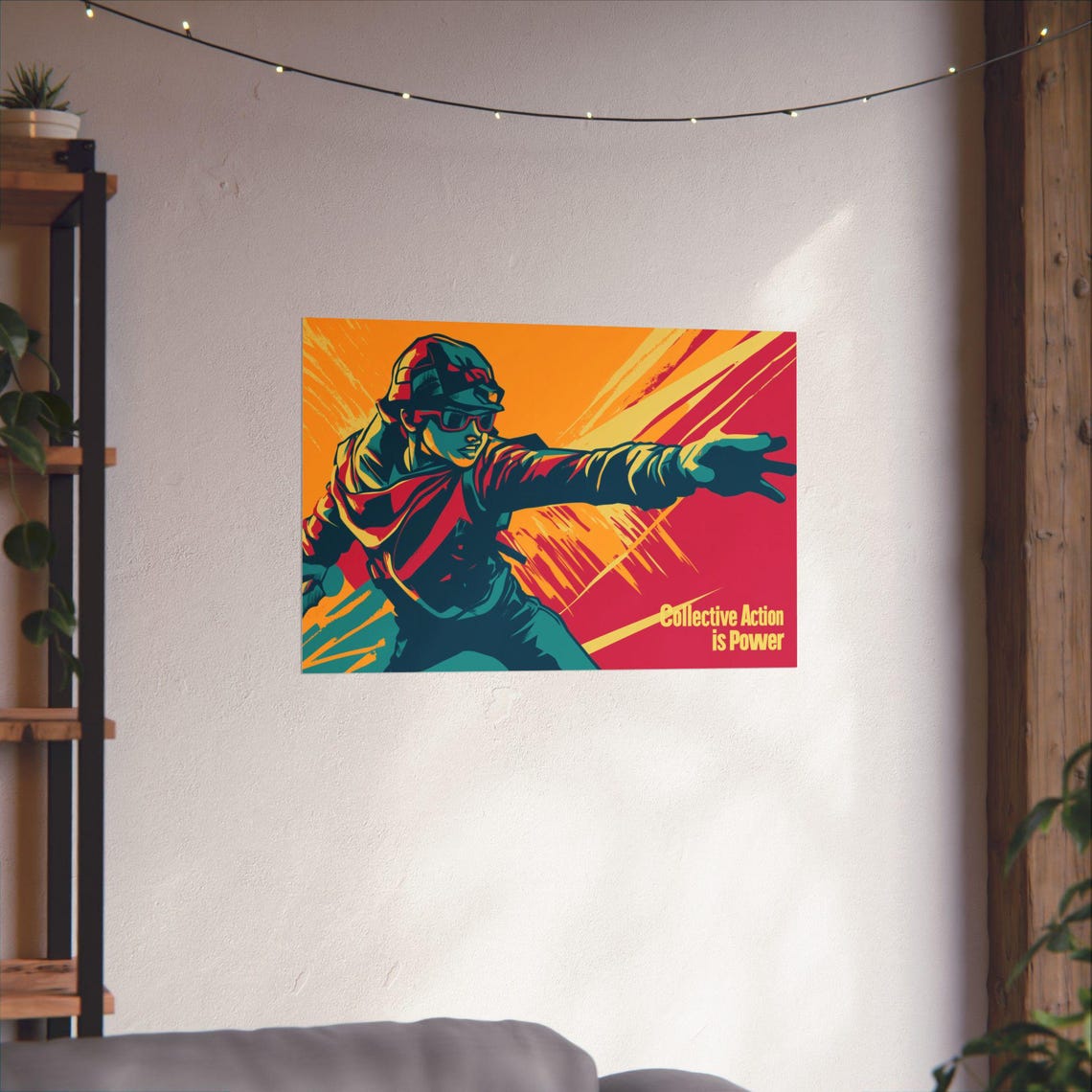 Collective Action is Power Bold Protester Graphic Art Poster - Image 4