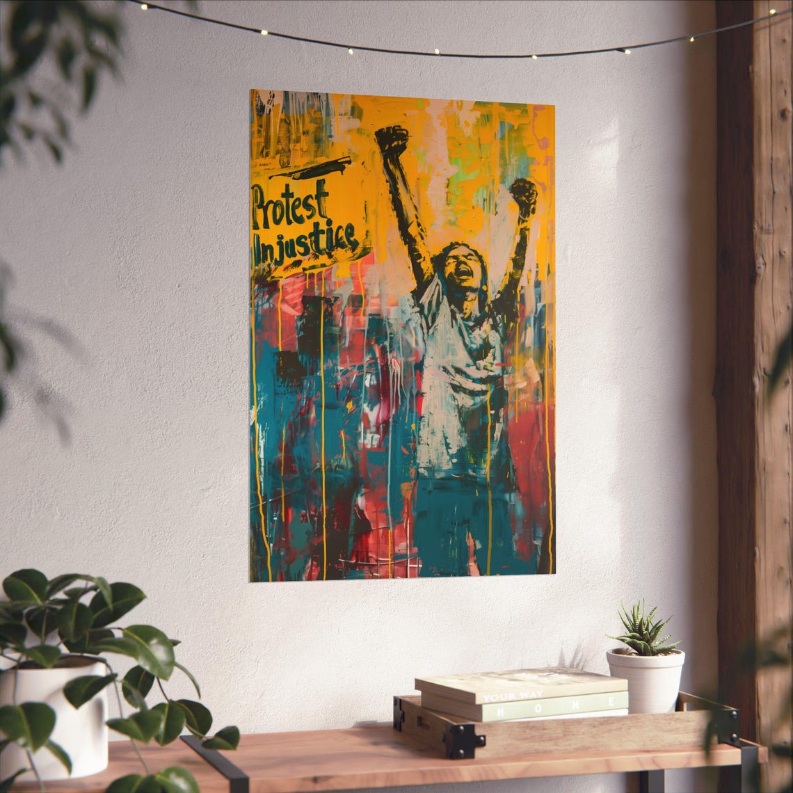 Protest Injustice Raised Fists Colorful Vibrant Street Art Poster - Image 4