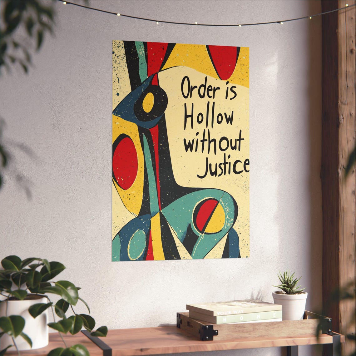 Order Is Hollow Without Justice Abstract Cubist Style Art Poster - Image 4