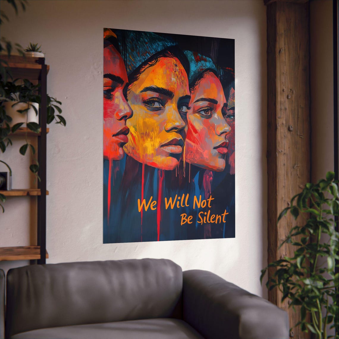 We Will Not Be Silent Three Women Abstract Solidarity Poster - Image 2