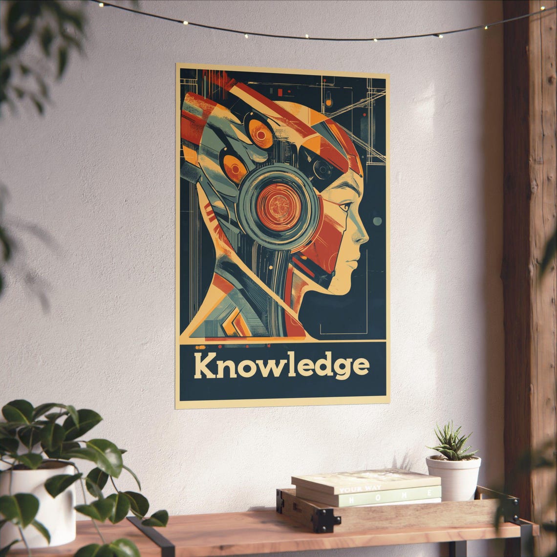 Knowledge Retro Robot Woman Sci Fi Tech Geek Vintage Art Poster - Image 4