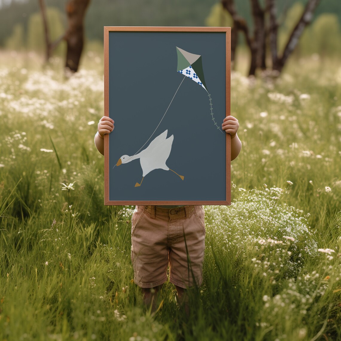 Silly Goose Poster, Cute Goose Nursery Decor