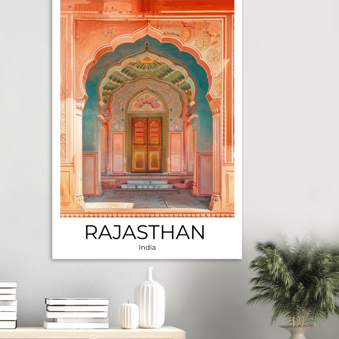 Rajasthan India Painted Archway Heritage Doorway Travel Poster - Image 3