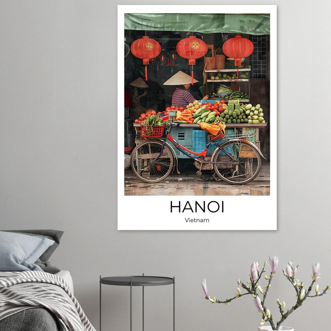 Hanoi Old Quarter Travel Poster Of Hanoi Wall Art Hanoi Travel Vietnam Hanoi Streetlife Hanoi Wall Decoration - Image 2