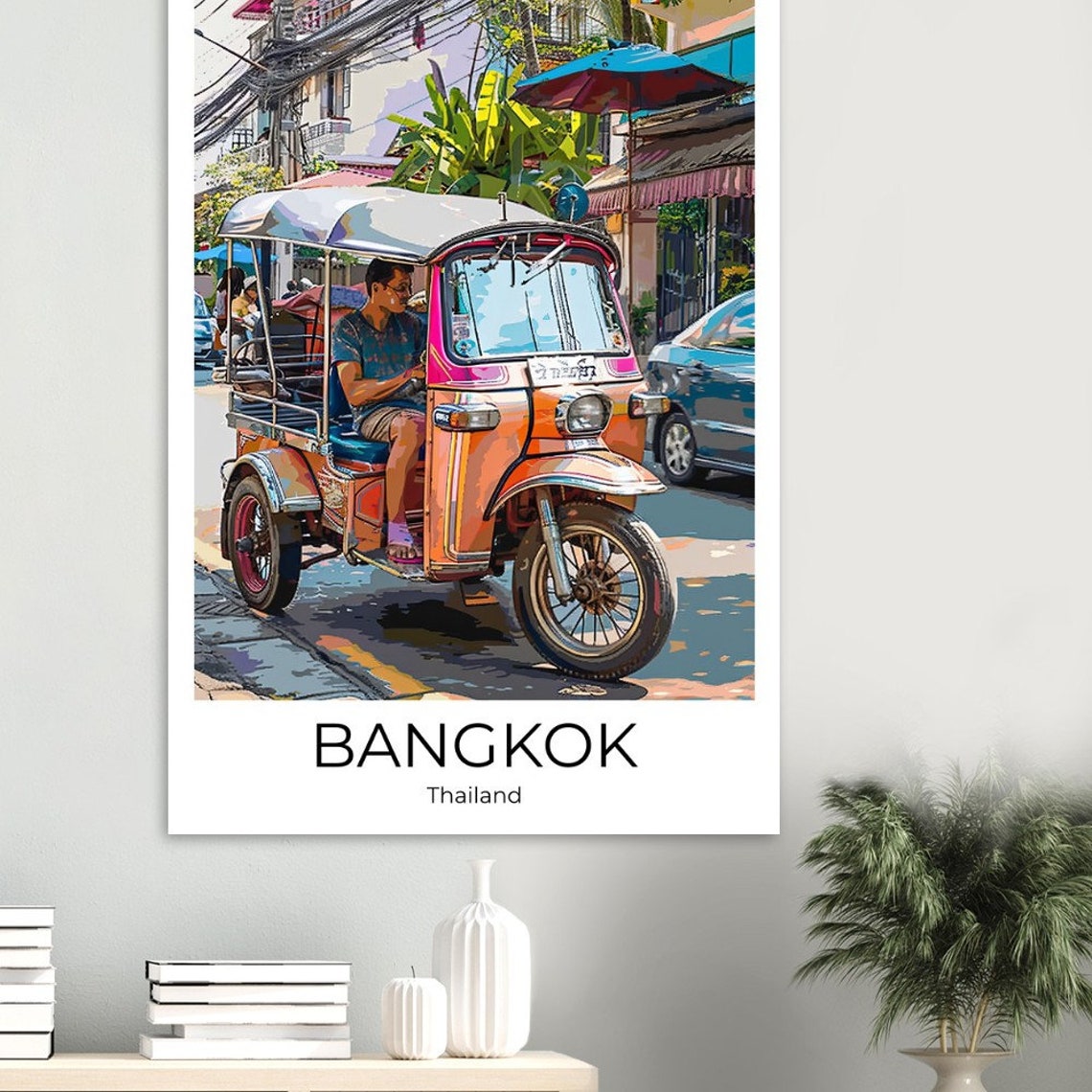 Bangkok Tuk Tuk Travel Poster Of Street Life At Bangkok Wall Art Bangkok Travel Thailand Bangkok Wall Decoration - Image 4