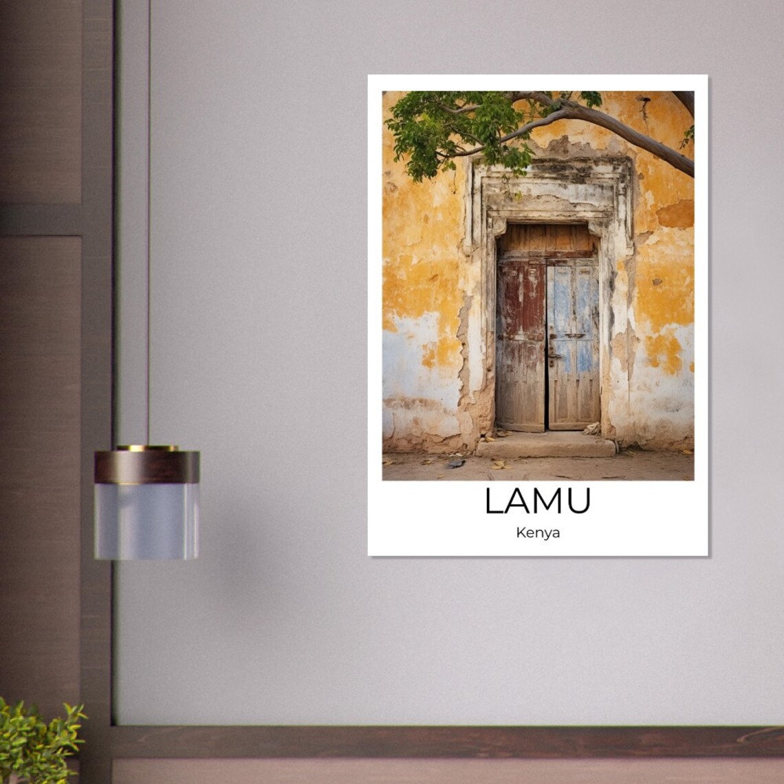 Lamu Kenya Weathered Wooden Door Old Town Facade Travel Poster - Image 4