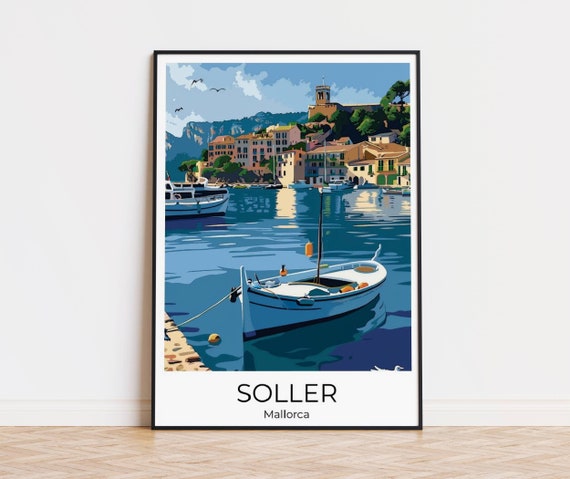 Soller Mallorca Poster Mallorca Travel Print Mallorca Gift Mallorca Souvenir Mallorca Wall Decoration