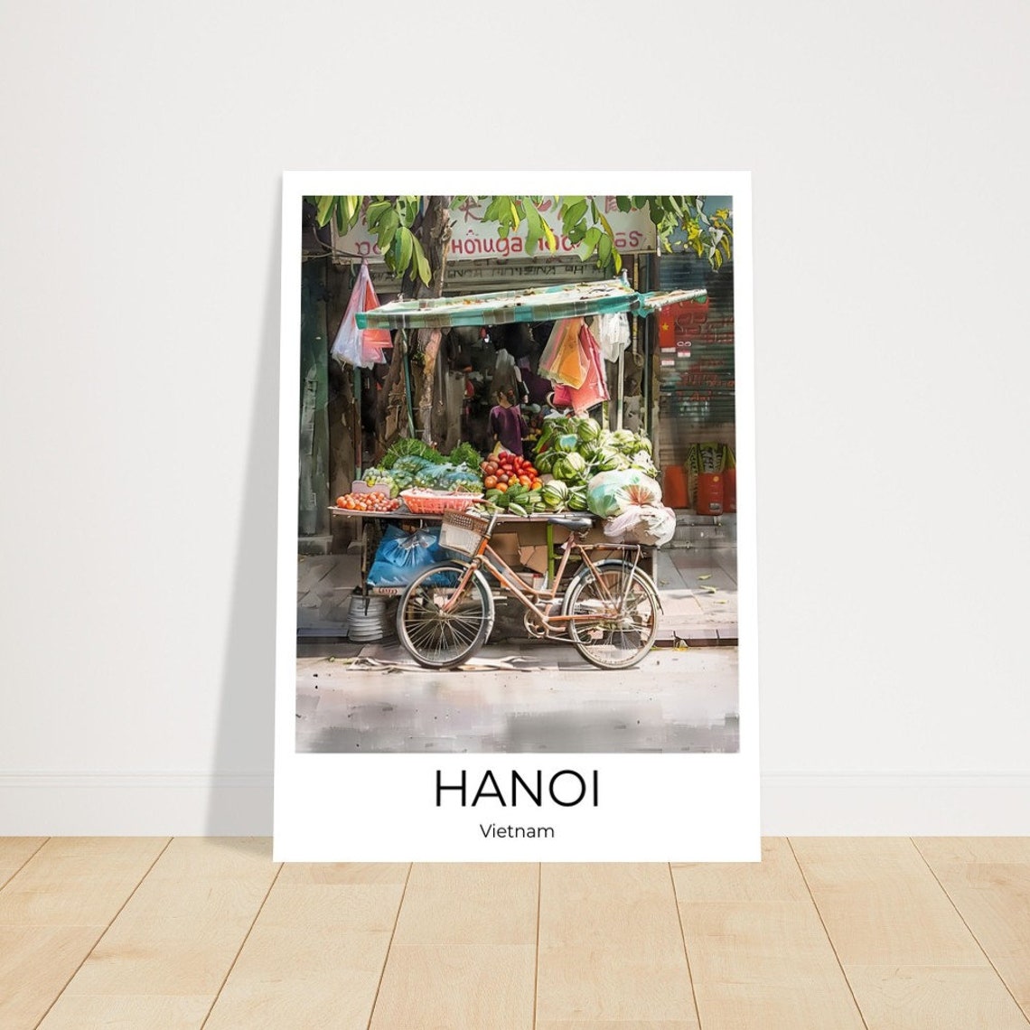 Hanoi Old Quarter Watercolor Travel Poster Of Hanoi Wall Art Hanoi Travel Vietnam Hanoi Street Life Hanoi Wall Decoration - Image 2
