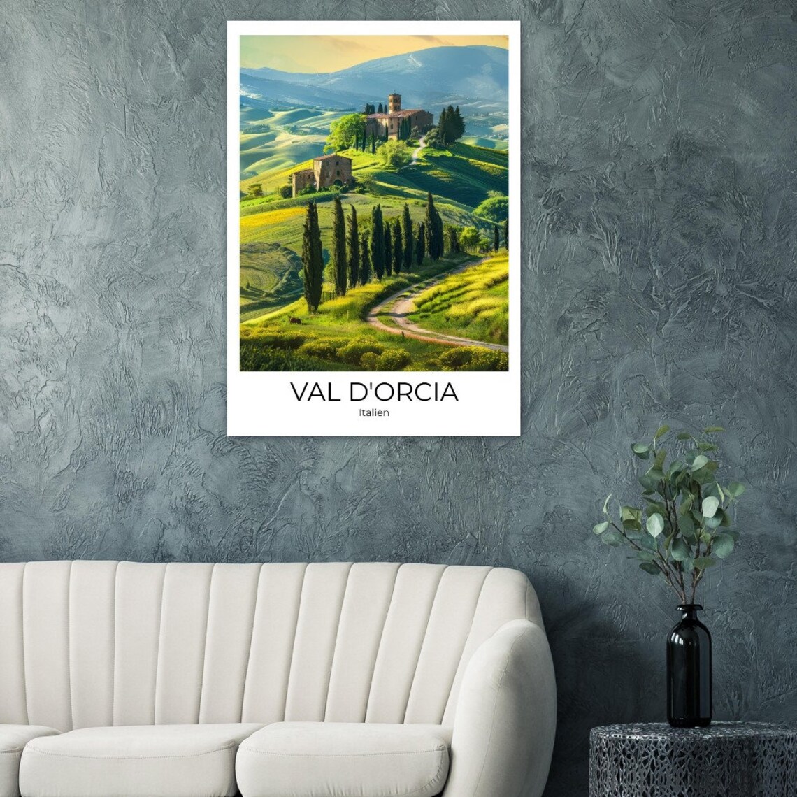 Val d'Orcia Tuscany Poster Italy Lush Green Hills Photograph Art - Image 2