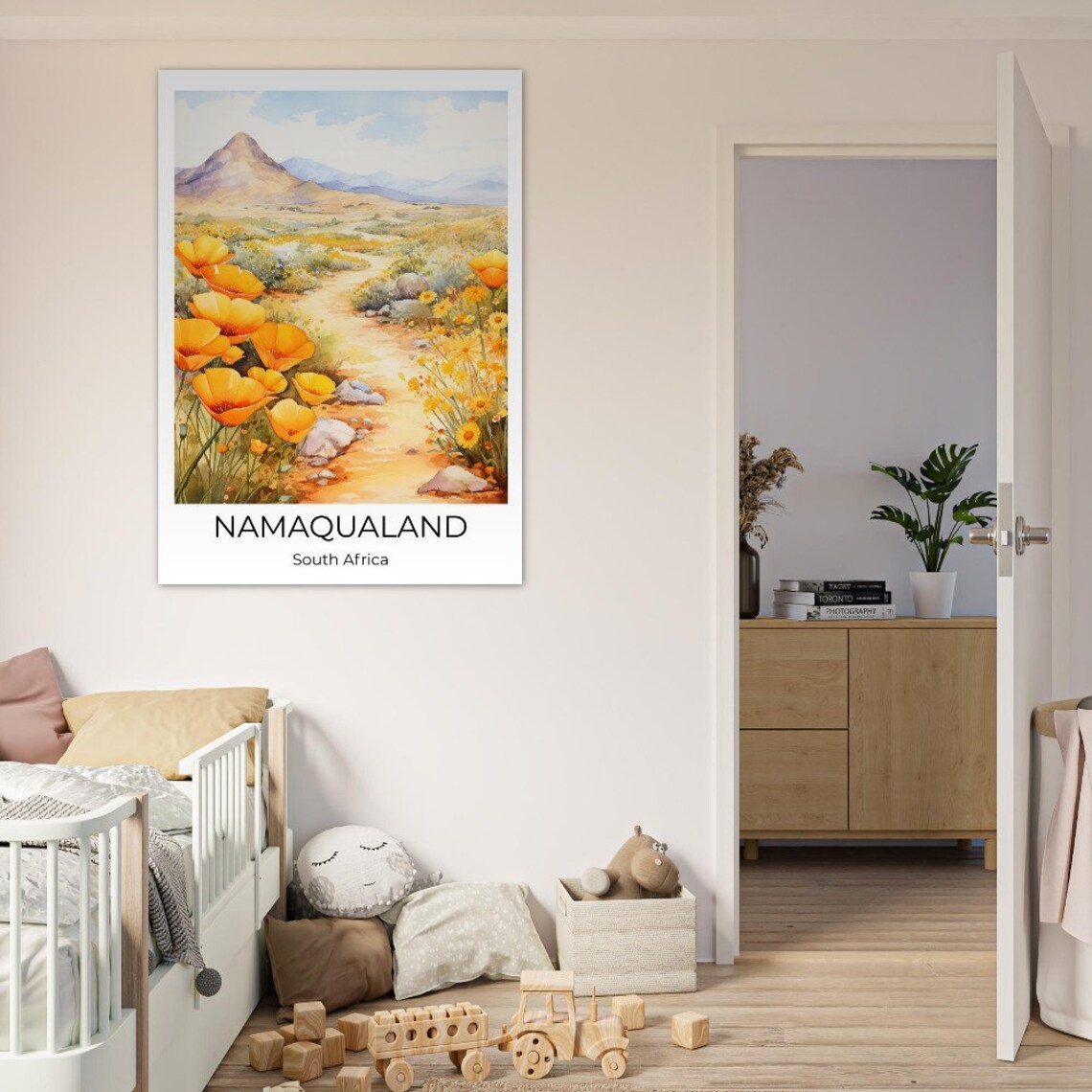 Namaqualand South Africa Watercolor Wildflower Trail Travel Poster - Image 3