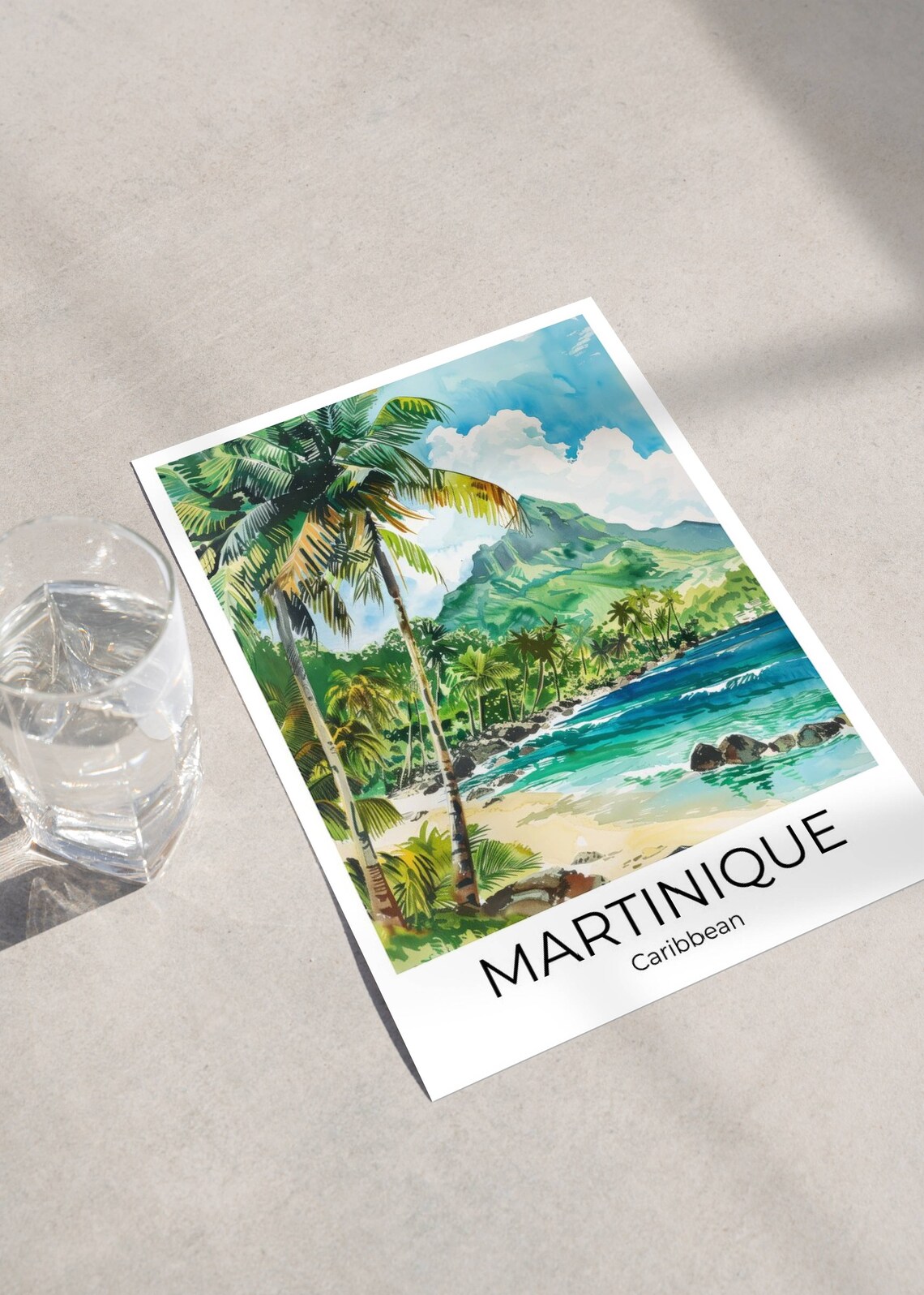Martinique Island Martinique Caribbean Watercolor Travel Poster Martinique Travel Print Martinique - Image 4