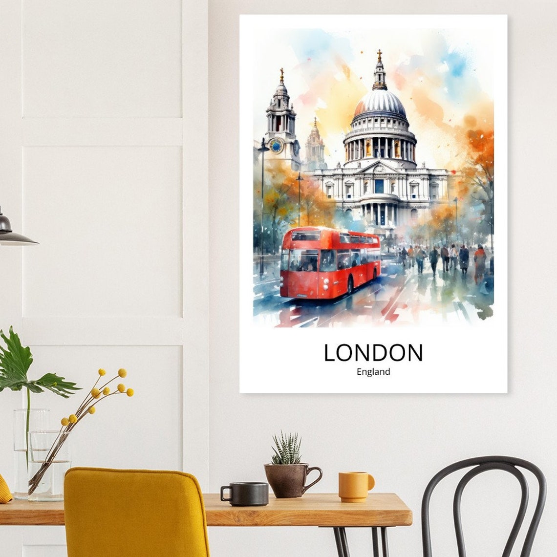 London Travel Poster Watercolor Travel Print Great Britain Travel Poster London Gift London Travel Souvenir - Image 4