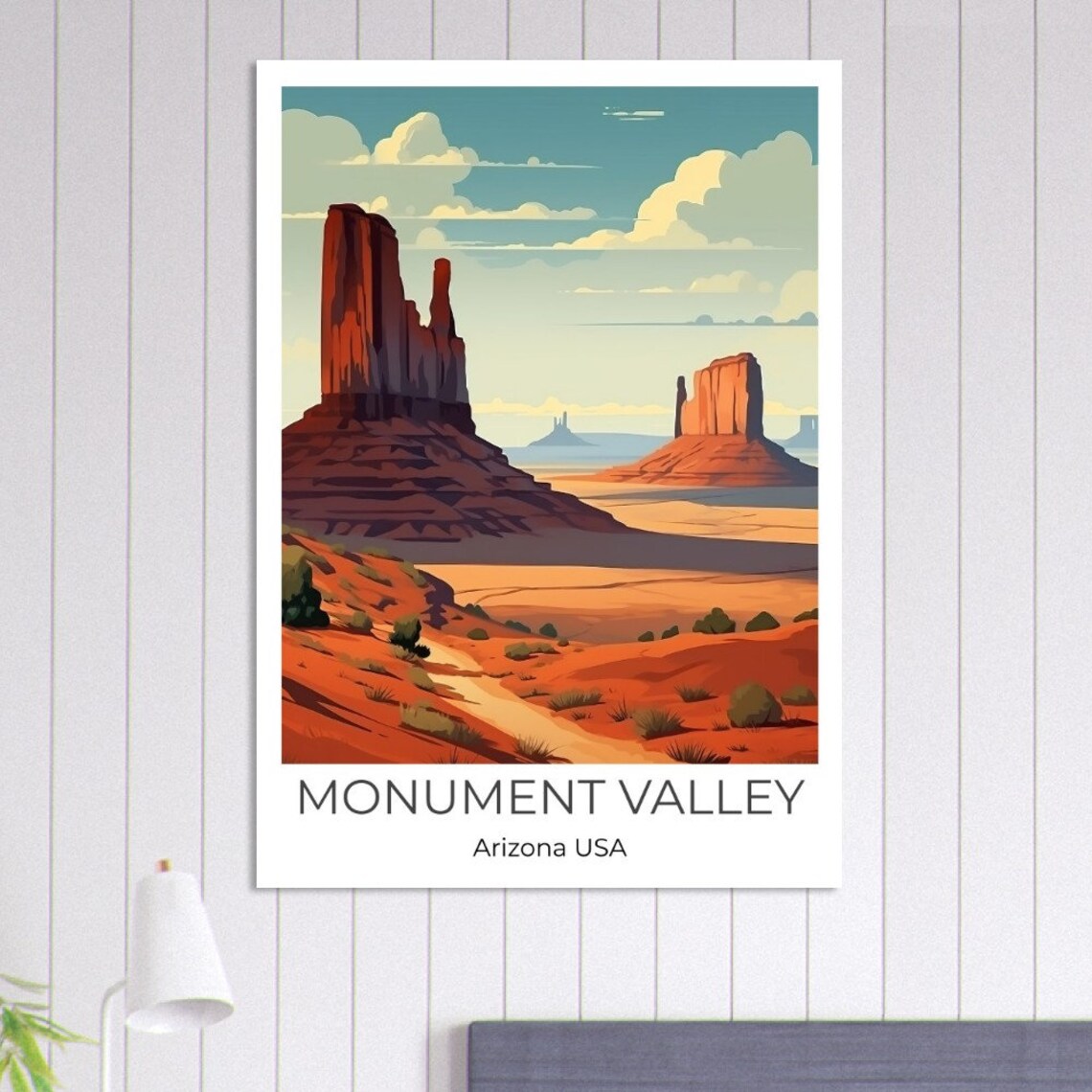 Monument Valley Arizona Red Rock Buttes Desert Sunset Travel Poster - Image 3