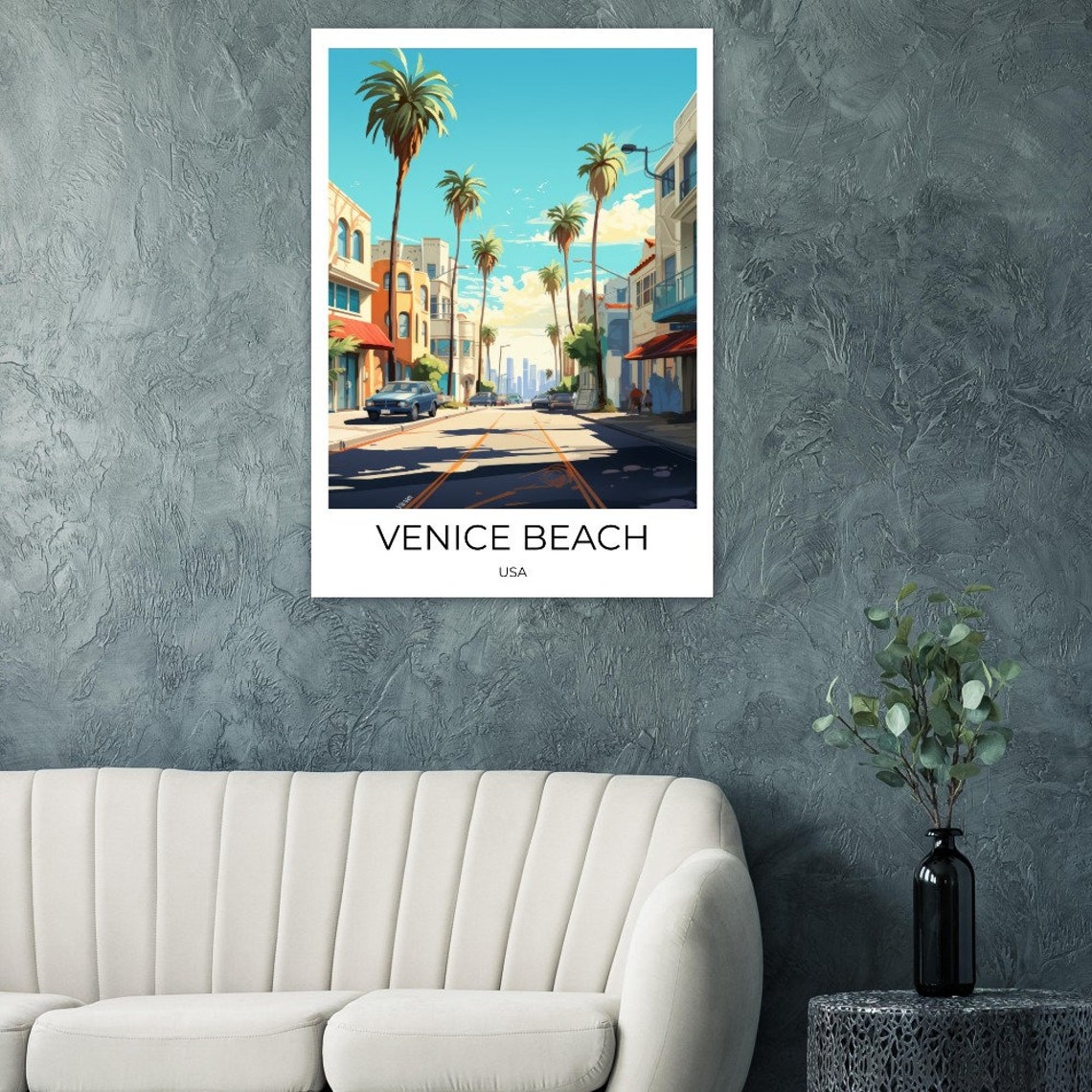 Venice Beach Usa Vintage Travel Poster Venice Beach Los Angeles Usa Travel Print Los Angeles Poster Los Angeles Vintage Poster - Image 4