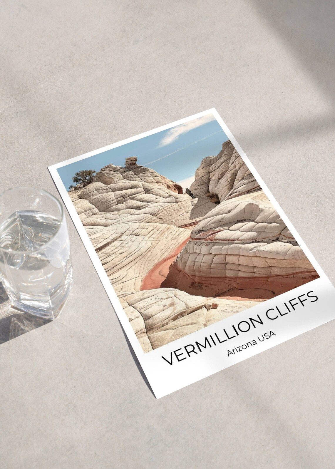 Vermillion Cliffs Arizona White Sandstone Formations Hiker Travel Poster - Image 3