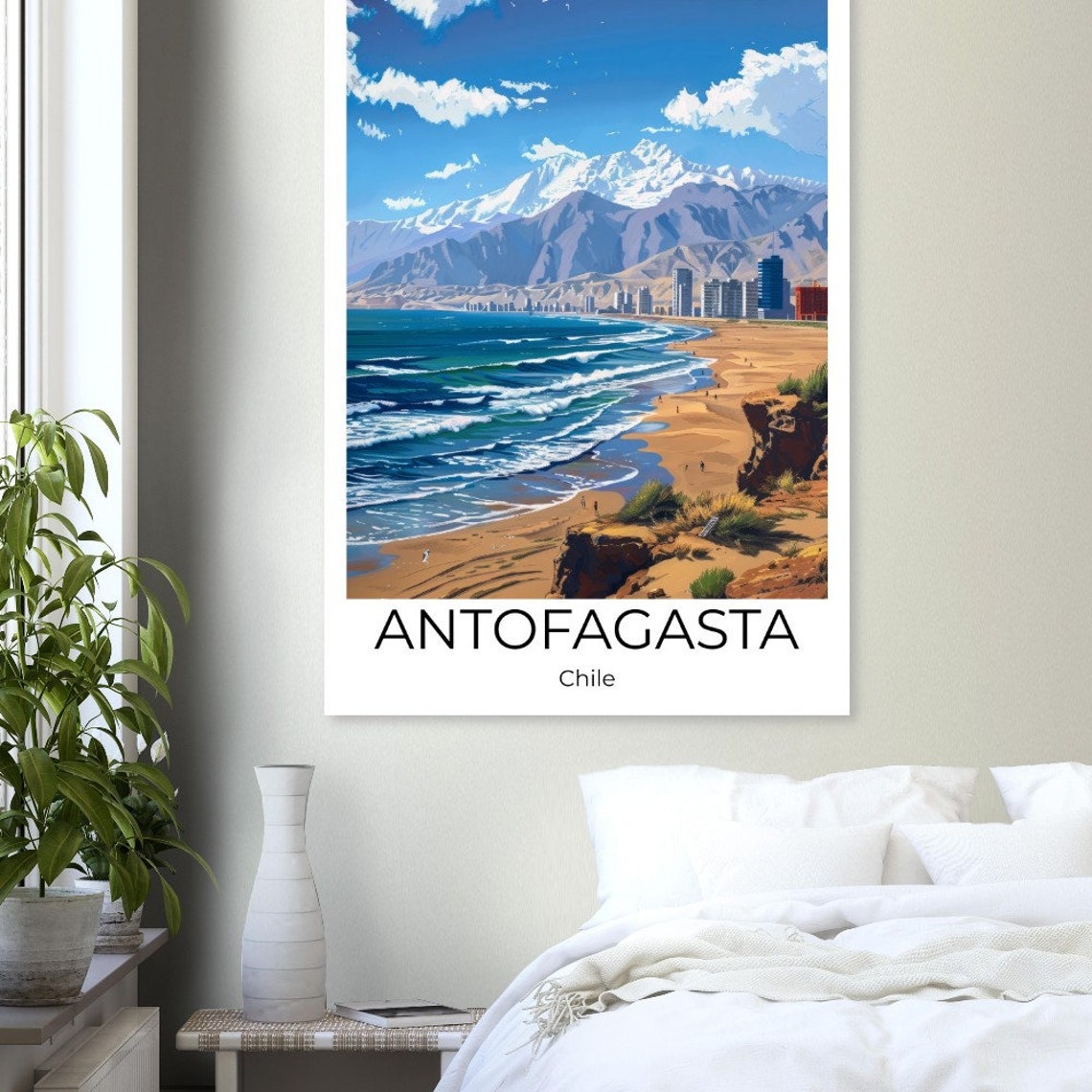 Antofagasta Chile Beach City Skyline Mountain Coast Travel Poster - Image 4