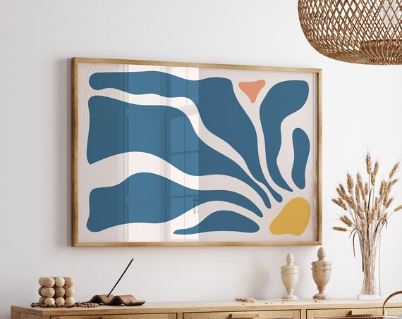 Matisse-Inspired Horizontal Floral Abstract Art Print