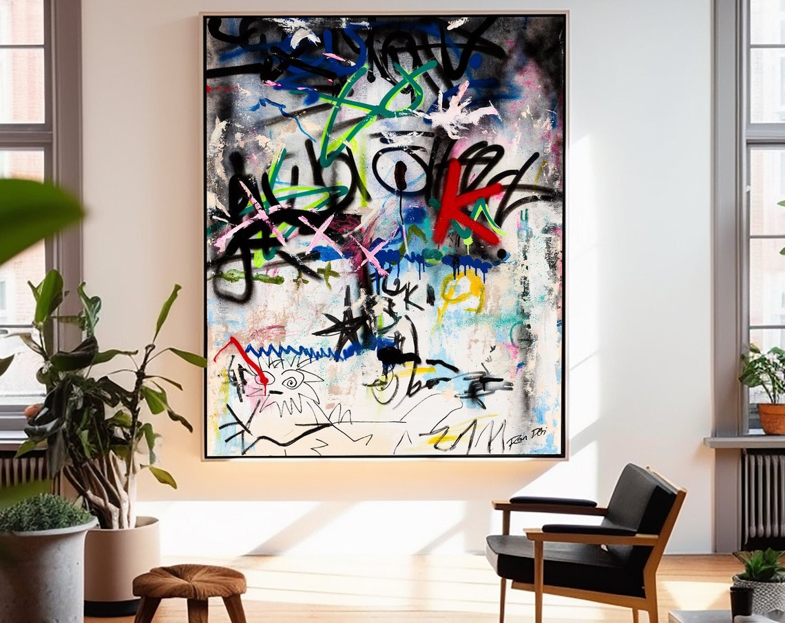 Street Style Graffiti Tags Modern Abstract Painting By Ron Deri Poster - Image 3