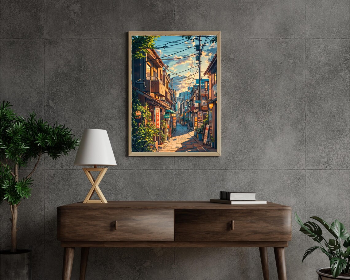 Tokyo Anime Cityscape Art Print, Urban Japan Decor - Image 3
