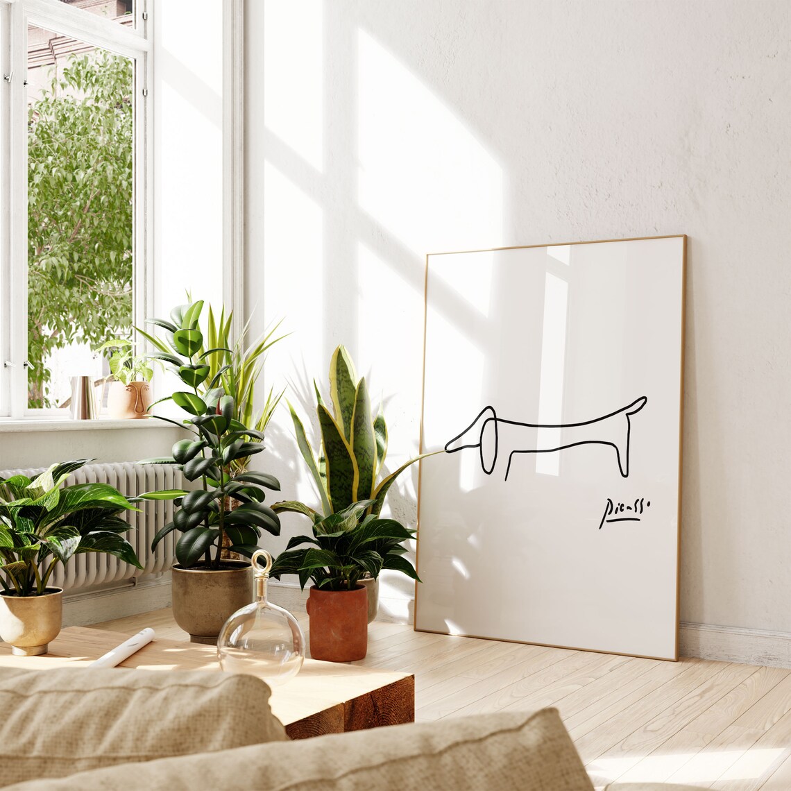 Picasso Sausage Dog Minimalist Art Print, Modern - Image 4