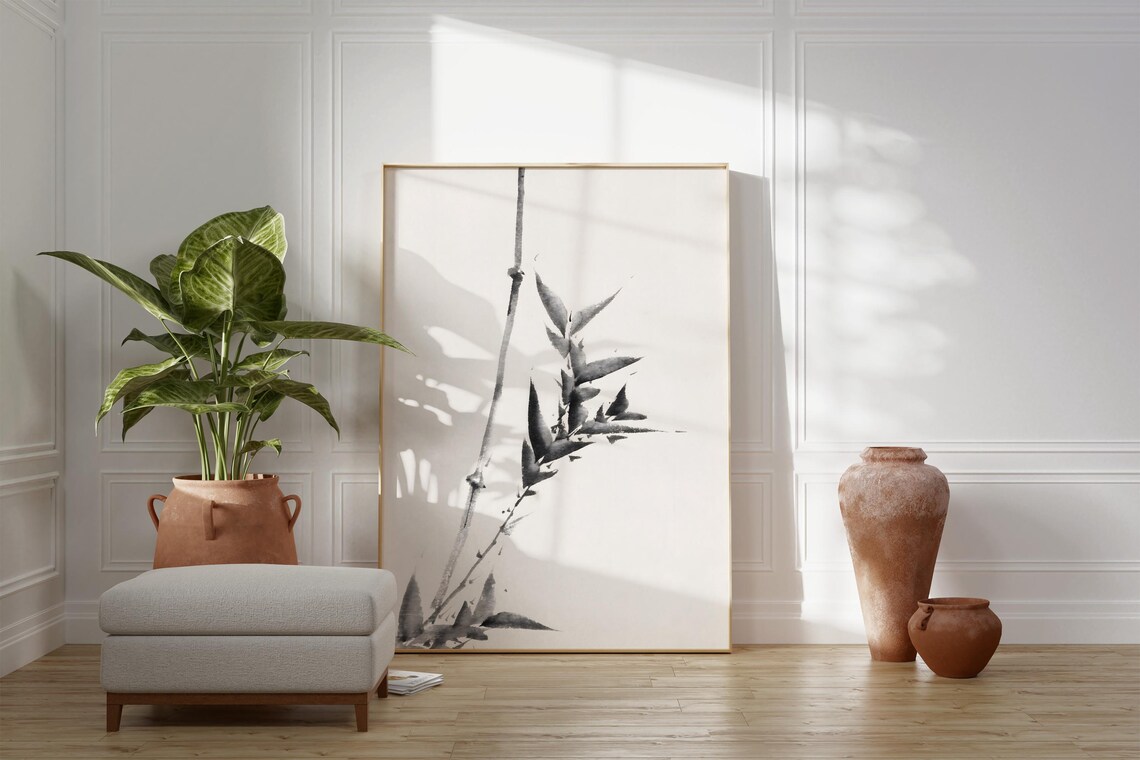 Katsushika Hokusai Bamboo Stalk Black Ink Japanese Minimalist Zen Wall Poster - Image 2