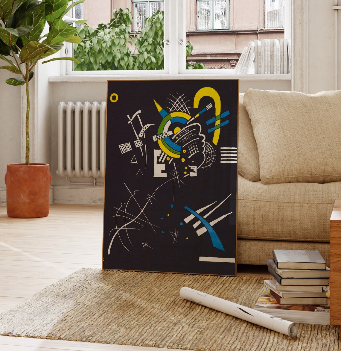 Wassily Kandinsky Small Worlds VII Geometric Abstract Black Art Poster - Image 3