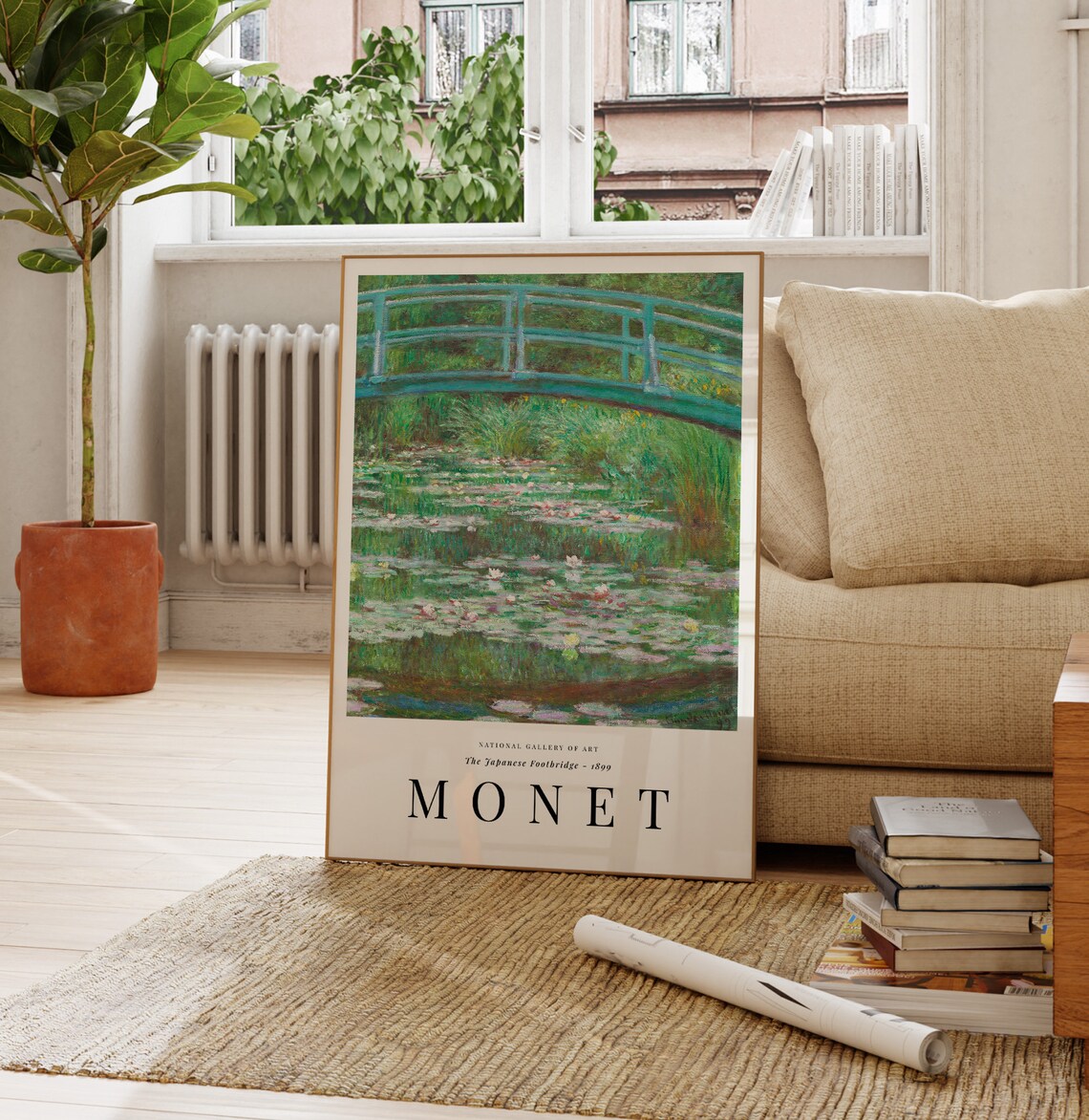 Claude Monet The Japanese Footbridge 1899 Lily Pond Green Bridge Poster - Image 2
