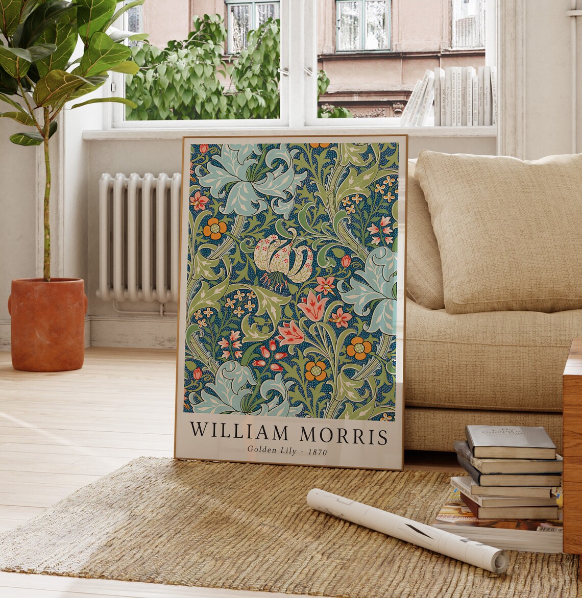 William Morris Golden Lily, Vintage Floral Art Print - Image 4
