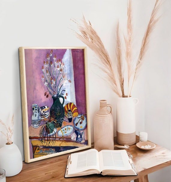Still Art With Asphodels Print By Henri Matisse Colourful Original Painting Modern Impressionism Artwork Gallery Wall Decor Gift For Her
